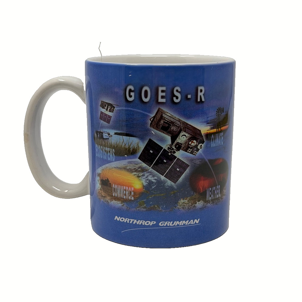 Northrop Grumman GOES-R Satellite Promotional Ceramic Coffee Mug Blue